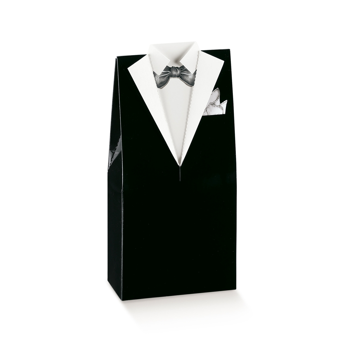 Geschenkbox in Form eines Smokings schwarz (50x30x100 mm)