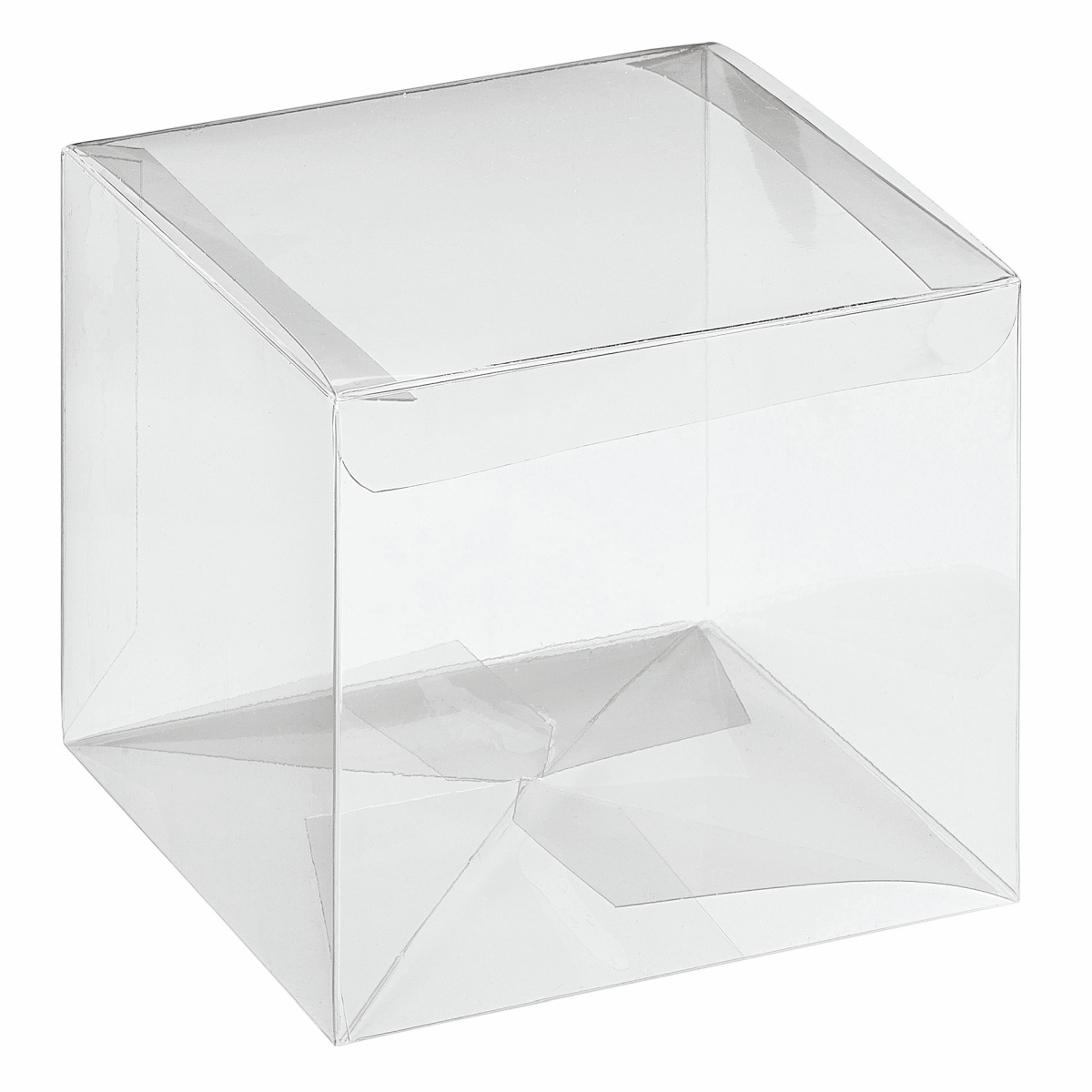 Faltschachtel mit Automatikboden transparent (100x100x100 mm)